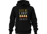 Feed Me Candy And Tell Me I'm Pretty Halloween Candycorn Kinder Unisex Felpa Con Cappuccio Kapuzenpullover, Schwarz, Xxl