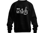 Regalo Strega Halloween Donna Testa Strega In Carica Festa Strega Unisex Felpa Pullover, Nero, Xxl