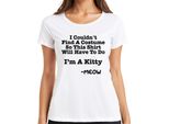 Non Sono Riuscito A Trovare Un Costume Sono Un Gattino Halloween Katze Lustig Damen T-Shirt, Weiß, 3XL
