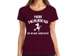 La Mia Moto In Officina Strega Scopa Biker Divertente Regalo Donna Maglietta, Borgogna, Xl