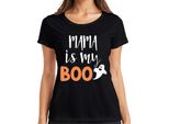 Mama Is My Boo Halloween Mamma Regalo Fantasma Divertente Famiglia Maglietta Da Donna, Nero, S