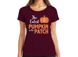 La Zucca Più Carina Del Giardino Di Halloween KüRbis Baby Kinder Damen Maglietta, Borgogna, S