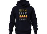 Feed Me Candy And Tell Me I'm Pretty Halloween Candycorn Kinder Unisex Felpa Con Cappuccio Kapuzenpullover, Navy, Xxl