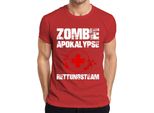 Maglietta Da Uomo Zombie Apocalypse Rescue Team Paramedic Emergency First Aid Blood, Rosso, Xl