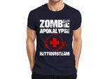Maglietta Da Uomo Zombie Apocalypse Rescue Team Paramedic Emergency First Aid Blood, Navy, 3XL