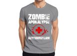 Maglietta Da Uomo Zombie Apocalypse Rescue Team Paramedic Emergency First Aid Blood, Grigio, 3XL