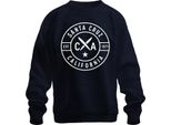 Santa Cruz California Surfbrett Surfen Surfer Vintage Strand 1971 Unisex Felpa Pullover, Navy, S