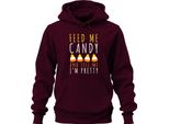 Feed Me Candy And Tell Me I'm Pretty Halloween Candycorn Kinder Unisex Felpa Con Cappuccio Kapuzenpullover, Borgogna, Xxl