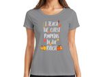 I Teach The Cutest Pumpkins In The Patch Maglietta Da Donna Autunnale Regalo Per L'insegnante, Grigio, 3XL