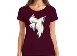 Halloween Ghost Dab Cartoon Ghost Haunted House Scary Dabbing Ladies T-Shirt, Borgogna, S