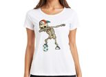 Dab Skeleton Football Cap Sneaker Streetwear Halloween Cool Sport Ladies T-Shirt, Bianco, 3XL