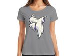 Halloween Ghost Dab Cartoon Ghost Haunted House Spooky Dabbing Ladies T-Shirt, Grigio, S
