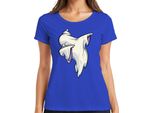 Halloween Ghost Dab Cartoon Ghost Haunted House Spooky Dabbing Ladies T-Shirt, Blu, S