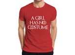 A Girl Has No Costume Halloween Saying Fantasy Parody Girls Maglietta Da Uomo, Rosso, S