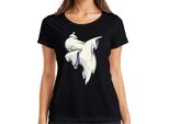 Halloween Ghost Dab Cartoon Ghost Haunted House Scary Dabbing Ladies T-Shirt, Nero, S