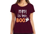 Mama Is My Boo Halloween Mamma Regalo Fantasma Divertente Famiglia Maglietta Da Donna, Borgogna, Xxl