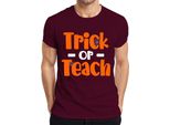 Maglietta Da Uomo Trick Or Teach Halloween Teacher Gift Funny School Lesson, Borgogna, L