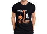 My 1St Halloween Baby First Year Pumpkin Ghost Sweet Pumpkin Face Maglietta Da Uomo, Nero, L