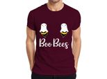 Maglietta Da Uomo Boo Bees Halloween Pun Funny Bees Ghosts Gift, Borgogna, L
