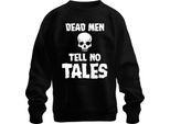 Dead Men Tell No Tales Pirate Skull Sailor Old Unisex Felpa Pullover, Nero, 3XL