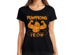 Maglietta Da Donna Pumpking Iron Halloween Pumpkin Fitness Weightlifting Gift, Nero, Xxl