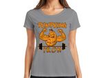 Maglietta Da Donna Pumpking Iron Halloween Pumpkin Fitness Weightlifting Gift, Grigio, Xxl