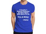 Non Sono Riuscito A Trovare Un Costume Sono Un Gattino Halloween Katze Lustig Herren T-Shirt, Blau, 3XL