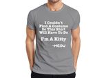Non Sono Riuscito A Trovare Un Costume Sono Un Gattino Halloween Katze Lustig Herren T-Shirt, Grau, M