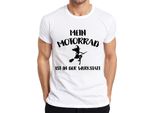La Mia Moto In Officina Strega Scopa Biker Divertente Regalo Maglietta Da Uomo, Bianco, S