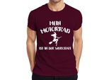 La Mia Moto In Officina Strega Scopa Biker Divertente Regalo Maglietta Da Uomo, Borgogna, M