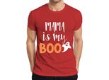 Mama Is My Boo Halloween Mamma Regalo Fantasma Divertente Famiglia Maglietta Da Uomo, Rosso, S