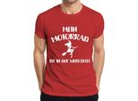 La Mia Moto In Officina Strega Scopa Biker Regalo Divertente Maglietta Da Uomo, Rosso, S