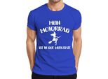 La Mia Moto In Officina Strega Scopa Biker Regalo Divertente Maglietta Da Uomo, Blu, S