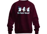 Fa-Boo-Lous! Simpatici Fantasmi Halloween Bambini Costume Festa Carino Unisex Felpa Maglione, Bordeaux, L