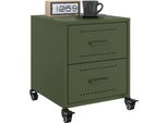 Vidaxl Comodini 2 Pz. Verde Oliva 36X39X43,5 Cm Acciaio