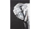 Gilde Bild, Rechteckig, "Elefant"", Elefantenmotiv, Leinwand, Grau, , L. 3,2 Cm, B. 60 Cm, H. 90 Cm 38367"