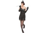 Elegante Costume Charleston Da Donna Nero - M/L