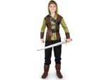 Costume Da Arciere Boscaiolo Bambino Verde-Marrone - 140 (9-10 Anni)