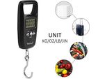 Portable 50Kg Lcd Balance Digital Hanging Luggage Scale Electronic Bag Hook Scale Backlit Farm Fishing Hunting (Nero)