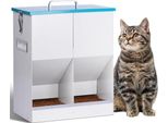 Breuaily Mangiatoia Automatica Per Gatti 2 Gatti, Mangiatoia Da 10 Litri, Cibo Secco A Doppia Tramoggia, Gravità Cani Di Piccola Taglia, Gatti