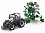 Bburago Farm 10Cm Trattore Con Rimorchio Deluxe - Valtra N174 - Rastrello A Turbina
