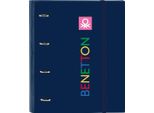 Raccoglitore Ad Anelli Benetton Damero Blu Navy 27 X 32 X 3,5 Cm