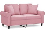 Vidaxl Divano A 2 Posti Con Cuscini Decorativi In Velluto Rosa 120 Cm