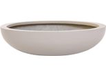 Vivanno Vaso Da Fiori In Fibra Di Vetro Plana, Color Crema Opaco - 43X11 Cm