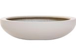 Vivanno Vaso Da Fiori In Fibra Di Vetro Plana, Color Crema Opaco - 54X14 Cm