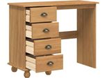 Vidaxl Scrivania Askim Brown 95 X 40 X 75 Cm In Legno Di Pino Massiccio