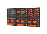 Parete Attrezzi Costway 120X60X2Cm, Parete Forata Per Officina Con 9 Contenitori, Portautensili, Ganci E Accessori, Metallo, Arancione