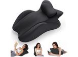 Cuscino Da Lettura Multifunzionale Per Letto E Divano, Cuscino Ergonomico In Schiuma Di Memoria Per Schiena Collo Gambe, Cuscino Per Gambe Con Rivestimento Lavabile Per Sedersi, Dormire, Leggere, Nero