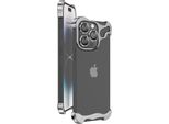 Avizar, Custodia Protettiva Iphone 14 Pro Bumper Modello Steel Cover, Argento