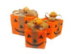 Decorazione Di Halloween Zucca Da Interno Illuminata Set Di 3 Led A Batteria Scatola Decorazione Autunnale Per Regali Di Festa Casa Vacanza